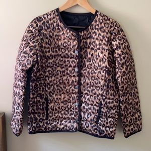 Gerard Darel Leopard Reversible Jacket with Snaps S